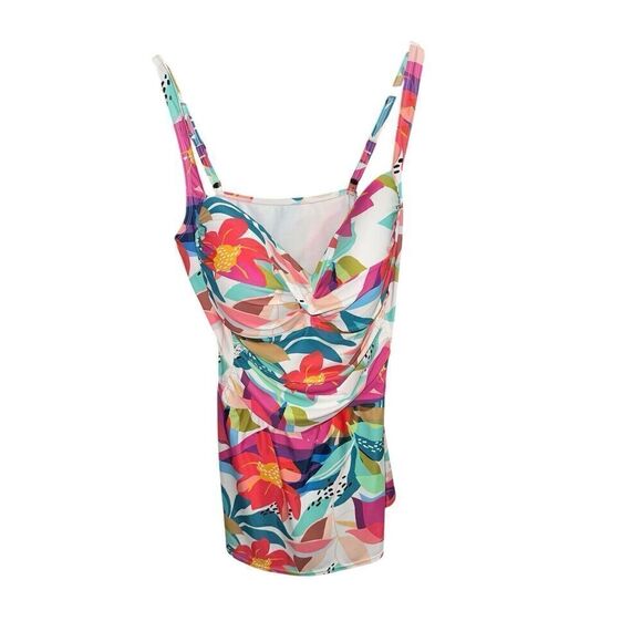 Liz Claiborne Electric Floral One Piece Swimsuit Swim Dress Sizes Plus Size 22 W - Picture 3 of 5